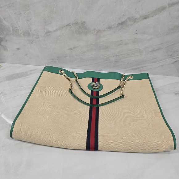 🔥Limited Edition🔥Gucci Rajah Green and Beige Tote Bag - Picture 4 of 13